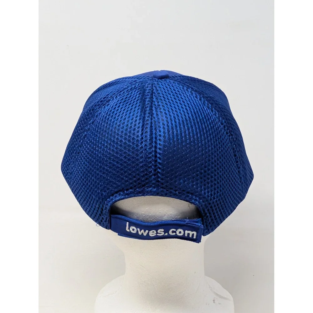 Lowes Employee Trucker Hat Blue Mesh Adjustable Snapback Cap LWE3159BL Logo